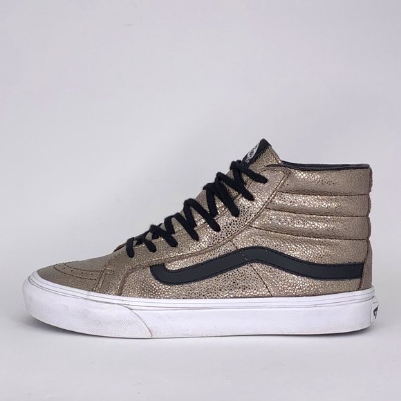 Vans Shoes - Vans Women’s Old Skool Hi Gold Flake Shoes Sz 8